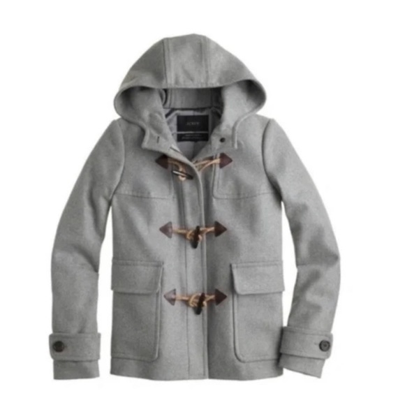 J Crew Classic Duffle Coat  Melton Wool Gray Toggle Italy coat. Like new - Picture 4 of 13